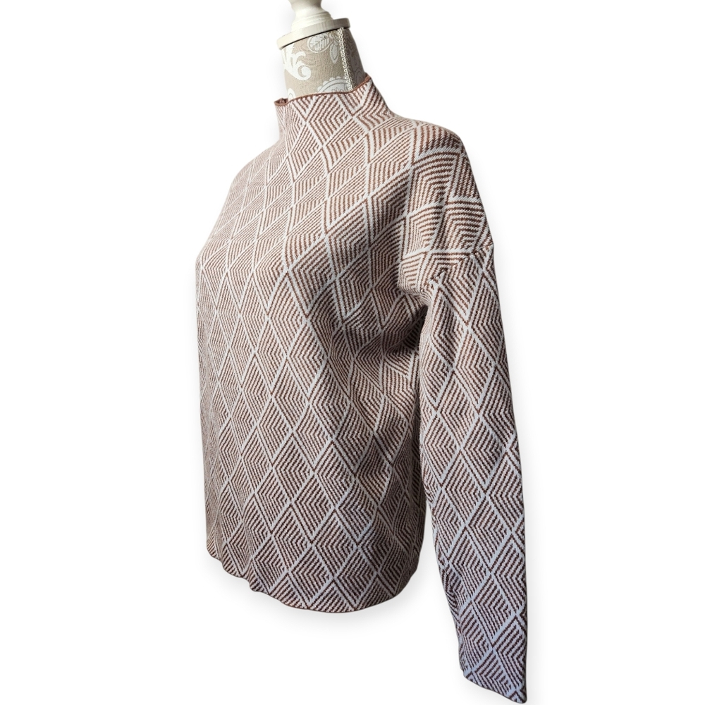 H by Halston Mock Neck Old Money Acadamia Career Sweater Size M